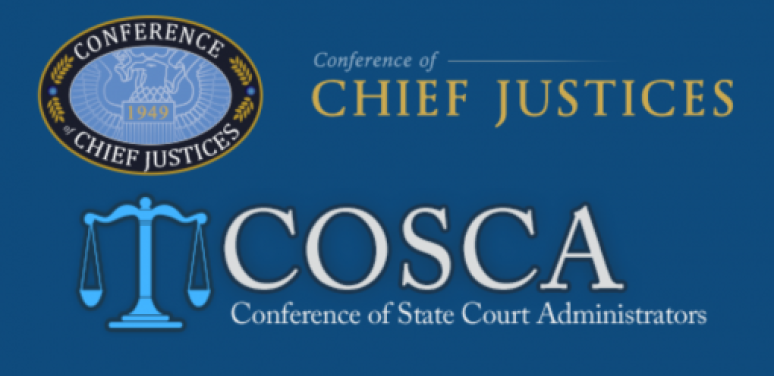Conference of Chief Justices logo above Conference of State Court Administrators logo