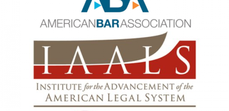 American Bar Association Logo above the Institute for the Advancement of the American Legal System Logo